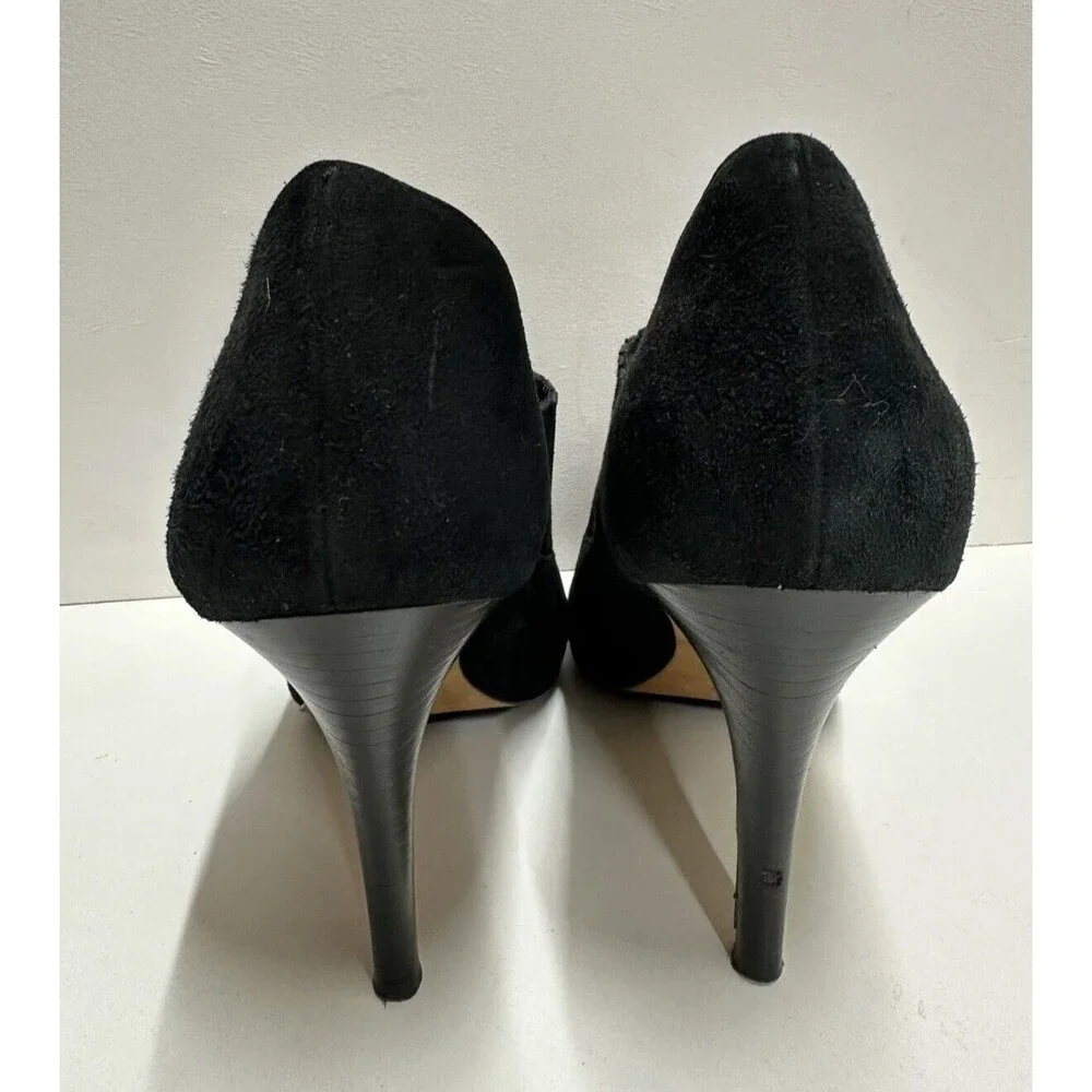 Cole Haan women size 11B black  suede  high heel low cut booties